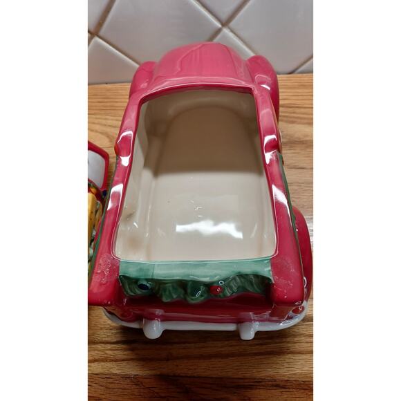 Blue Sky‎ Clayworks Ceramic Red Christmas Truck Candy Dish Cookie Jar - Picture 6 of 9